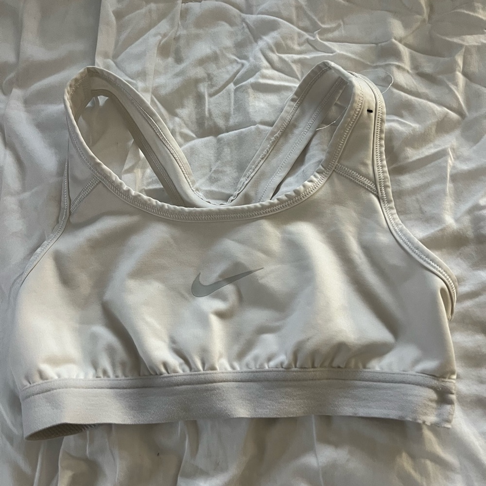 white Nike razorback sports bra size small